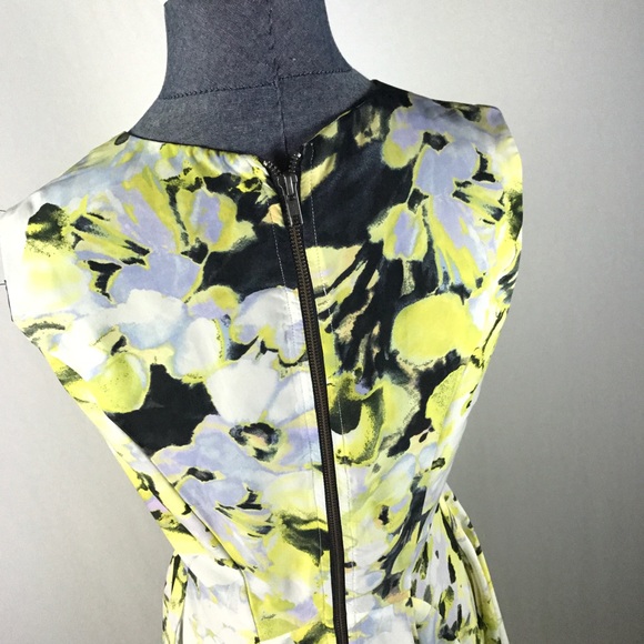 Bar III Women's Size S Yellow Floral Skater Dress - Picture 7 of 8